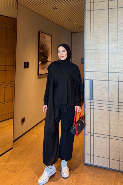 Sara Pantolon Takım Siyah