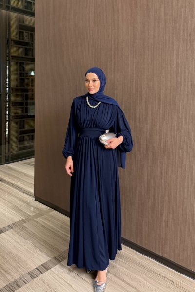 Gülce Elbise Lacivert