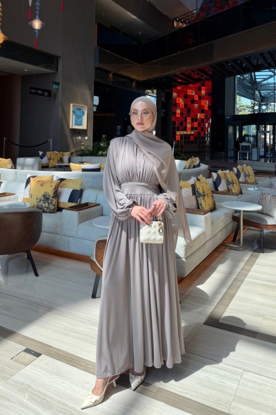 Gülce Elbise Vizon 