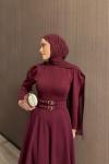 Filiz Elbise Bordo 
