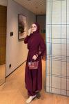 Tülin Pantolon Takım Bordo 