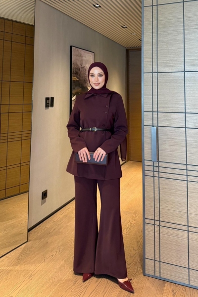 Atike Pantolon Takım Bordo