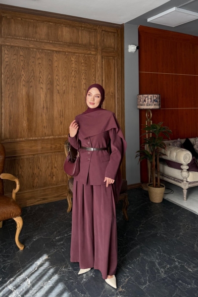 Elvan Pantolon Takım Bordo