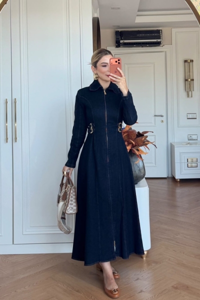 Samia Elbise Lacivert 