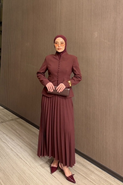 Selvi Etek Takım Bordo
