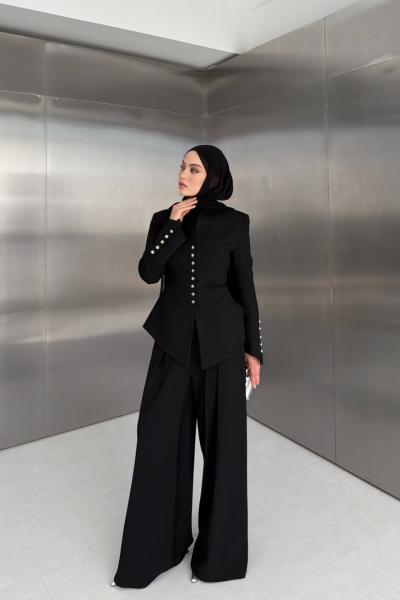 Nesrin Pantolon Takım Siyah 