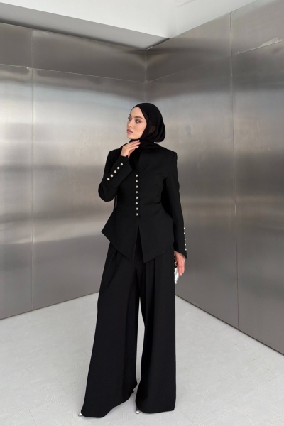 Nesrin Pantolon Takım Siyah 