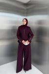 Nesrin Pantolon Takım Bordo 
