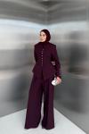 Nesrin Pantolon Takım Bordo 