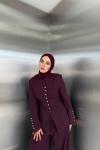 Nesrin Pantolon Takım Bordo 