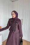 Hüsna Etekli Takım Mürdüm 