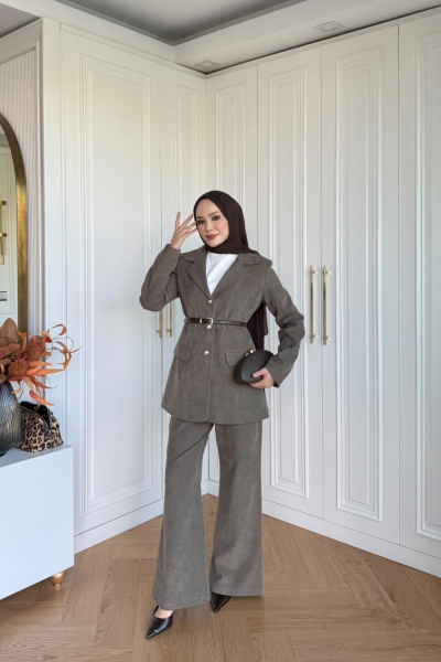 Harika Pantolonlu Takım Haki 