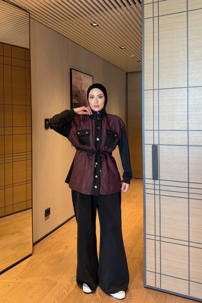 Sevda Pantolon Takım Bordo 