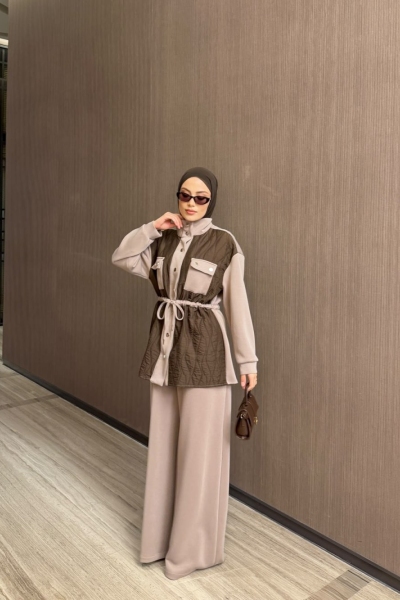 Sevda Pantolon Takım Vizon 