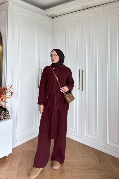 Gönül Pantolon Takım Bordo 