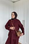 Gönül Pantolon Takım Bordo 