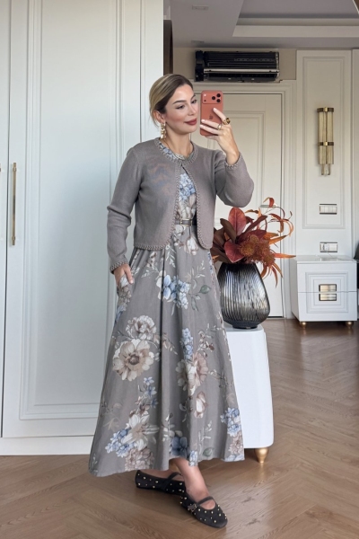 Gülhan Elbise Takım Vizon