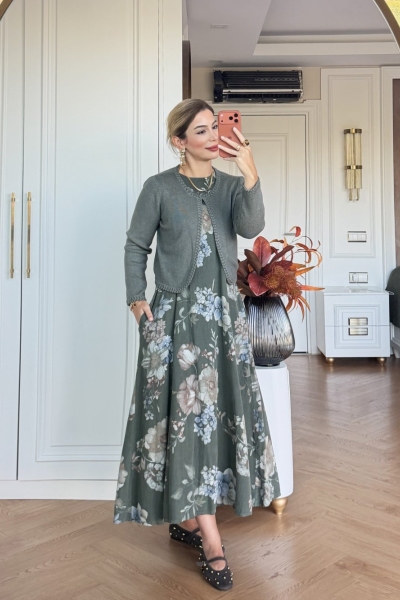 Gülhan Elbise Takım Yeşil