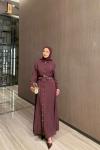 Adile Elbise Bordo 