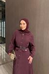 Adile Elbise Bordo 