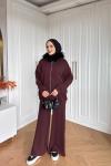 Hüda Pantolon Takım Bordo 