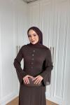 Büklüm Elbise Kahve 