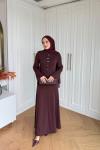 Büklüm Elbise Bordo 