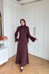 Büklüm Elbise Bordo 