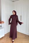 Büklüm Elbise Bordo 