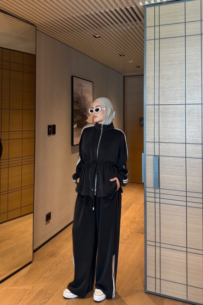Azade Pantolon Takım Siyah 
