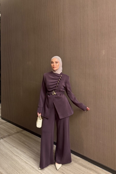 Ayris Pantolon Takım Mürdüm 