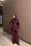 Benan Pantolon Takım Bordo 