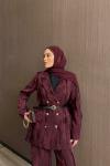 Benan Pantolon Takım Bordo 
