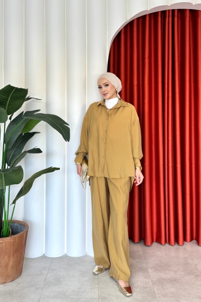 Figen Pantolonlu Takım Camel