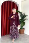 Müberra Elbise Takım Bordo