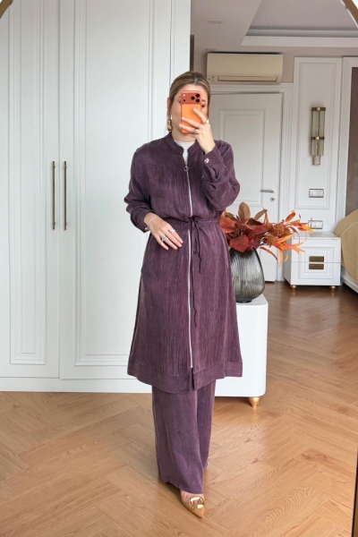 Pınar Pantolonlu Takım Mürdüm