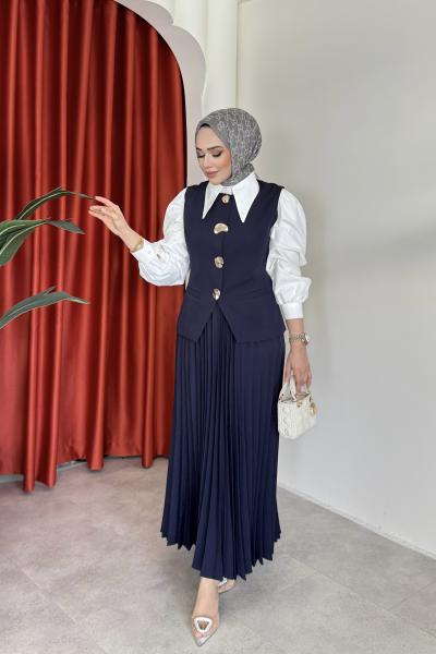 Sıla Etekli Takım Lacivert