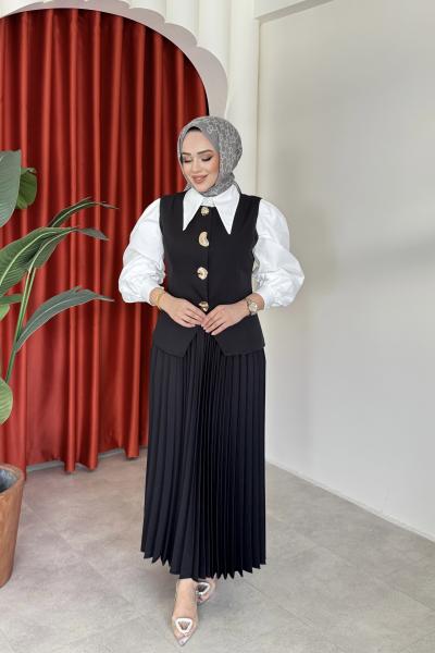 Sıla Etekli Takım Siyah